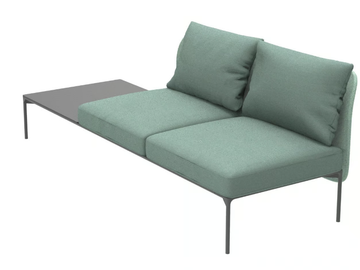 BLOOM 1231 DX/SX - Modular fabric bench with back by Et al. - view 3